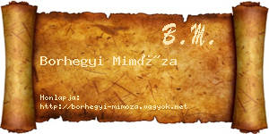 Borhegyi Mimóza névjegykártya
